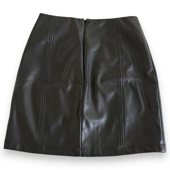 Mangopop Faux Leather Black Skirt - S - Picture 3 of 6